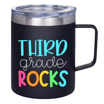 3rd Teacher Team Third Grade Rocks First Day Of Back To School 12oz Stainless Steel Coffee Mug