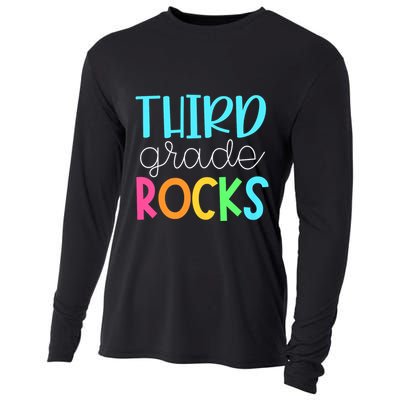 3rd Teacher Team Third Grade Rocks First Day Of Back To School Cooling Performance Long Sleeve Crew