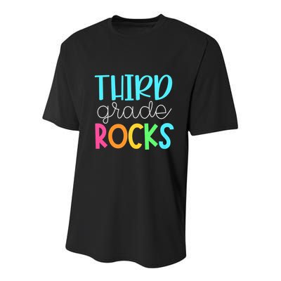 3rd Teacher Team Third Grade Rocks First Day Of Back To School Youth Performance Sprint T-Shirt