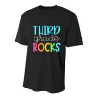 3rd Teacher Team Third Grade Rocks First Day Of Back To School Youth Performance Sprint T-Shirt