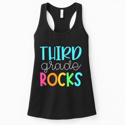 3rd Teacher Team Third Grade Rocks First Day Of Back To School Womens Tank Top