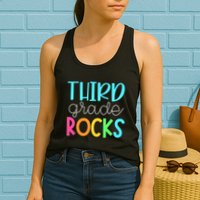 3rd Teacher Team Third Grade Rocks First Day Of Back To School Womens Tank Top