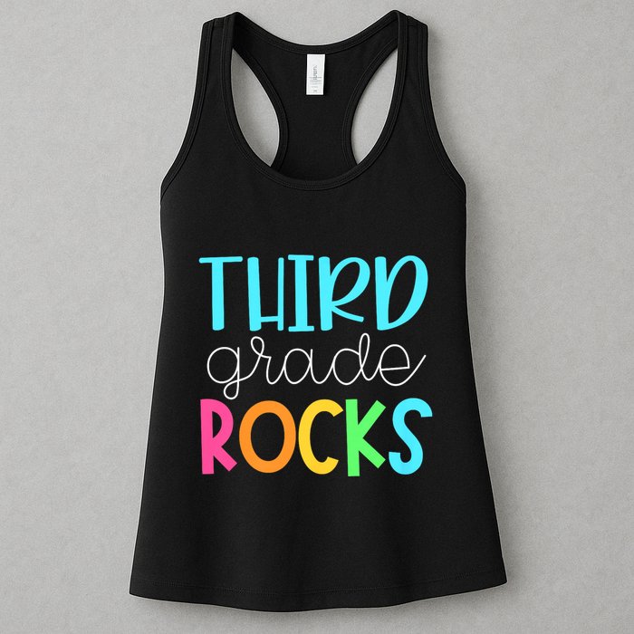 3rd Teacher Team Third Grade Rocks First Day Of Back To School Womens Tank Top