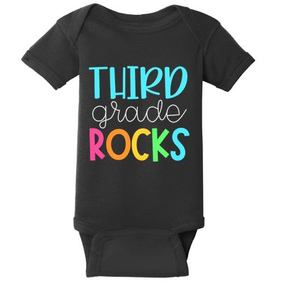 3rd Teacher Team Third Grade Rocks First Day Of Back To School Baby Bodysuit