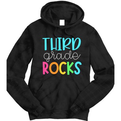 3rd Teacher Team Third Grade Rocks First Day Of Back To School Tie Dye Hoodie