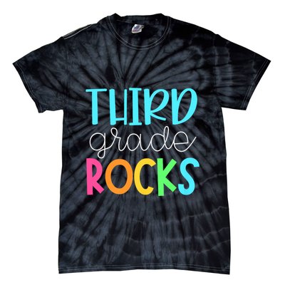 3rd Teacher Team Third Grade Rocks First Day Of Back To School Tie-Dye T-Shirt