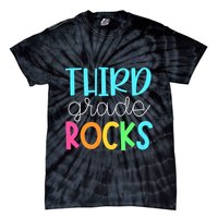 3rd Teacher Team Third Grade Rocks First Day Of Back To School Tie-Dye T-Shirt