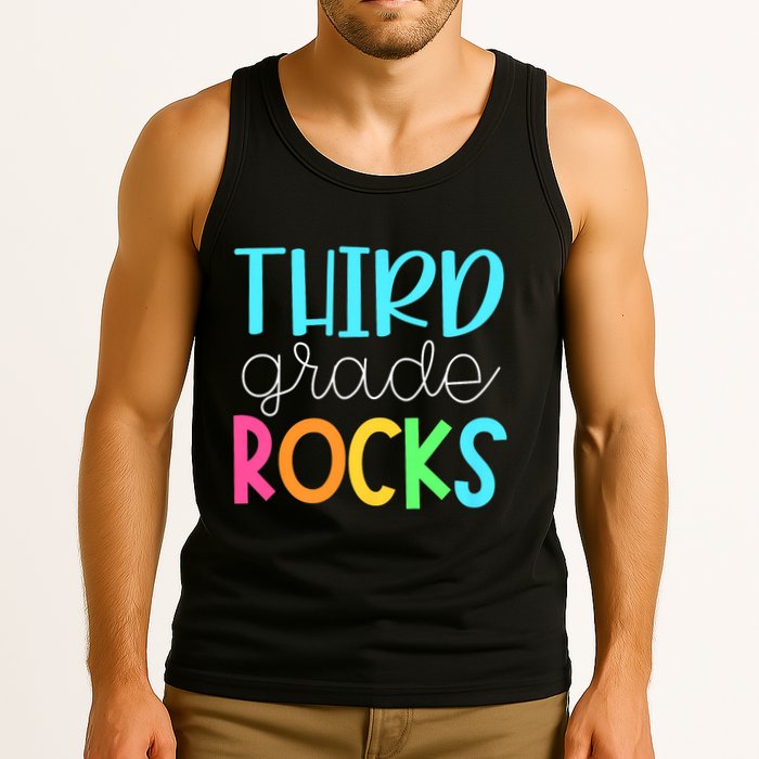 3rd Teacher Team Third Grade Rocks First Day Of Back To School Tank Top