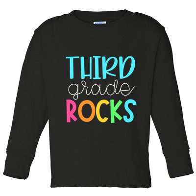 3rd Teacher Team Third Grade Rocks First Day Of Back To School Toddler Long Sleeve Shirt