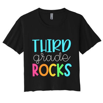 3rd Teacher Team Third Grade Rocks First Day Of Back To School Crop Top