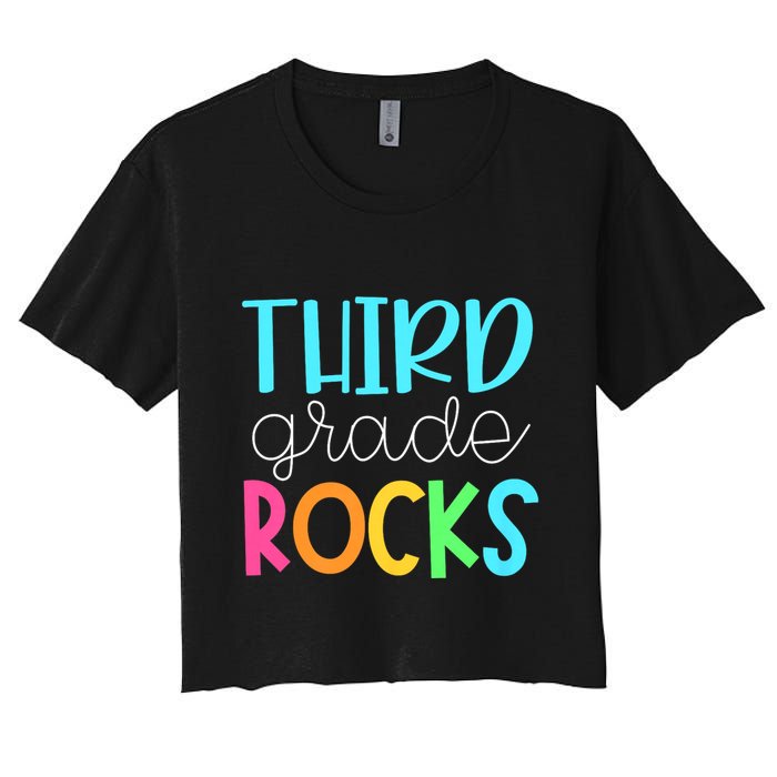 3rd Teacher Team Third Grade Rocks First Day Of Back To School Crop Top