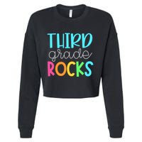 3rd Teacher Team Third Grade Rocks First Day Of Back To School Cropped Pullover Crew