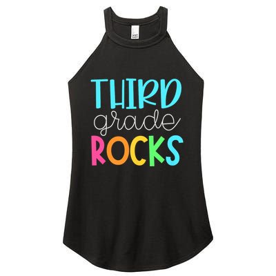 3rd Teacher Team Third Grade Rocks First Day Of Back To School Women's Perfect Tri Rocker Tank
