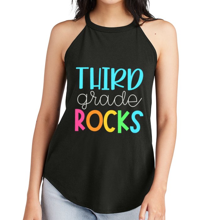 3rd Teacher Team Third Grade Rocks First Day Of Back To School Women's Perfect Tri Rocker Tank