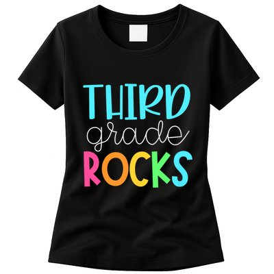 3rd Teacher Team Third Grade Rocks First Day Of Back To School Womens T-Shirt