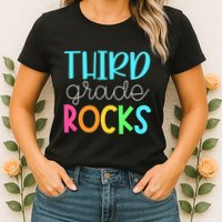 3rd Teacher Team Third Grade Rocks First Day Of Back To School Womens T-Shirt