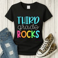 3rd Teacher Team Third Grade Rocks First Day Of Back To School Womens T-Shirt