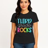 3rd Teacher Team Third Grade Rocks First Day Of Back To School Womens T-Shirt