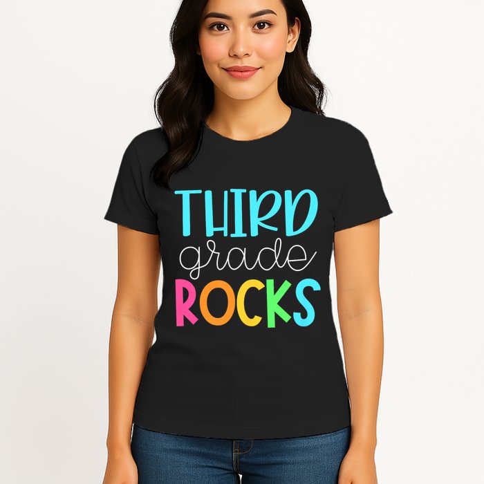 3rd Teacher Team Third Grade Rocks First Day Of Back To School Womens T-Shirt
