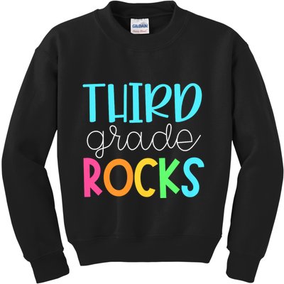 3rd Teacher Team Third Grade Rocks First Day Of Back To School Kids Sweatshirt