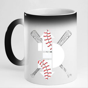 3 Three Up 3 Three Down Cool Baseball Gift 11oz Black Color Changing Mug