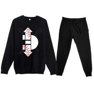 3 Three Up 3 Three Down Cool Baseball Gift Premium Crewneck Sweatsuit Set