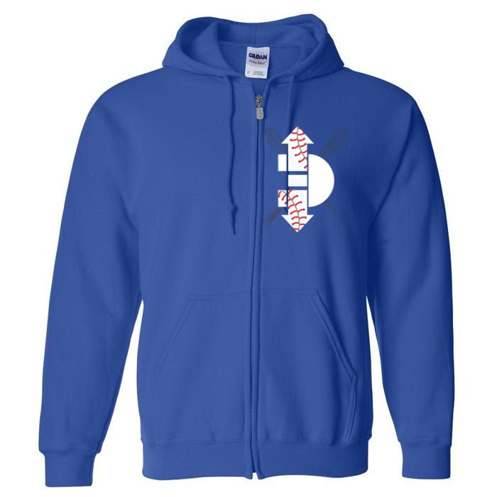 3 Three Up 3 Three Down Cool Baseball Gift Full Zip Hoodie