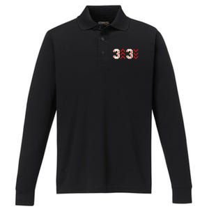 3 Up 3 Down Three Up Three Down Baseball Game Day Baseball Performance Long Sleeve Polo