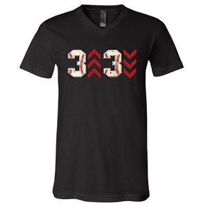 3 Up 3 Down Three Up Three Down Baseball Game Day Baseball V-Neck T-Shirt