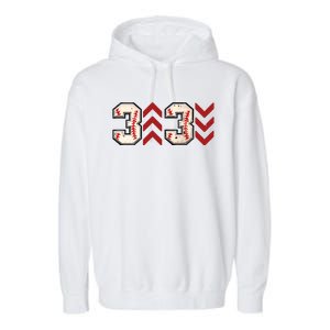 3 Up 3 Down Three Up Three Down Baseball Game Day Baseball Garment-Dyed Fleece Hoodie