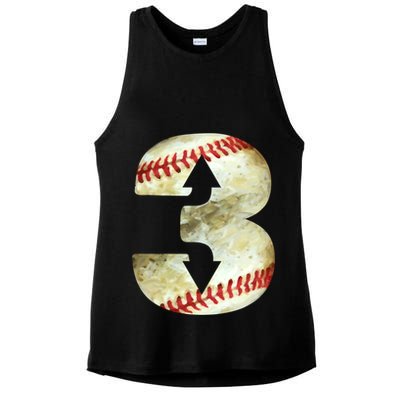 3 Up 3 Down Three Up Three Down Baseball Softball Player Gift Ladies PosiCharge Tri-Blend Wicking Tank