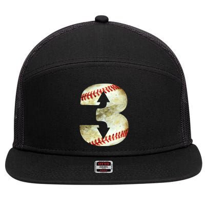 3 Up 3 Down Three Up Three Down Baseball Softball Player Gift 7 Panel Mesh Trucker Snapback Hat
