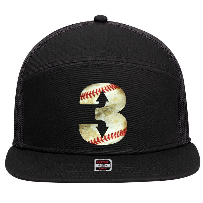 3 Up 3 Down Three Up Three Down Baseball Softball Player Gift 7 Panel Mesh Trucker Snapback Hat