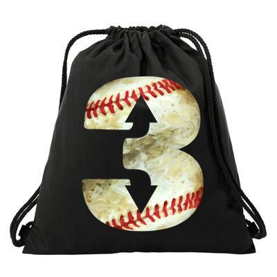 3 Up 3 Down Three Up Three Down Baseball Softball Player Gift Drawstring Bag