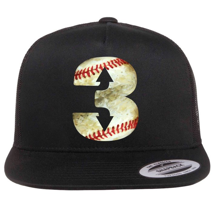 3 Up 3 Down Three Up Three Down Baseball Softball Player Gift Flat Bill Trucker Hat