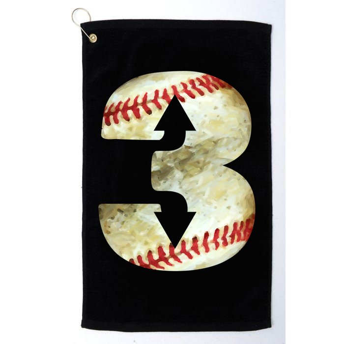 3 Up 3 Down Three Up Three Down Baseball Softball Player Gift Golf Towel