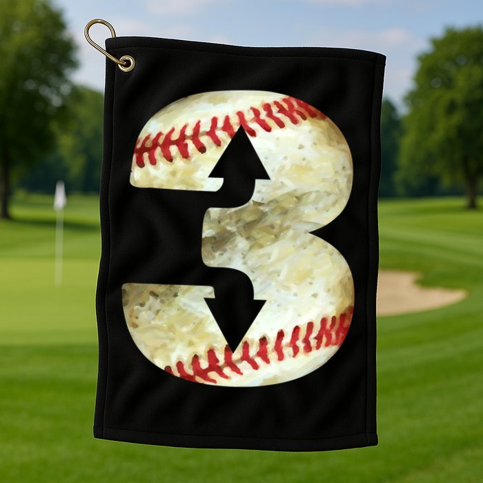 3 Up 3 Down Three Up Three Down Baseball Softball Player Gift Golf Towel
