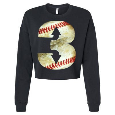 3 Up 3 Down Three Up Three Down Baseball Softball Player Gift Cropped Pullover Crew