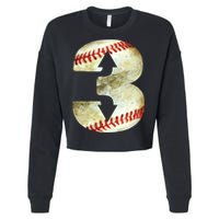 3 Up 3 Down Three Up Three Down Baseball Softball Player Gift Cropped Pullover Crew