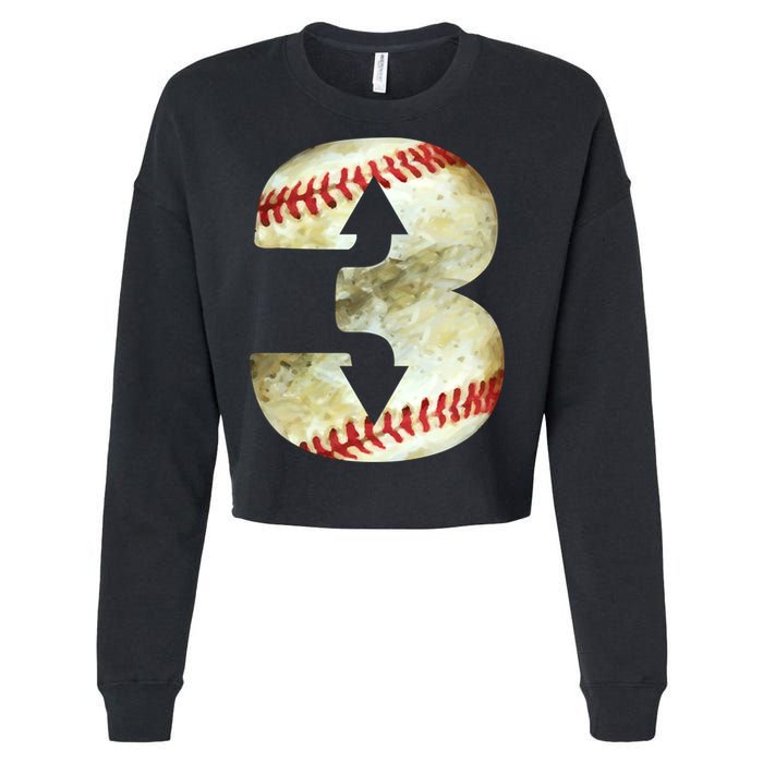 3 Up 3 Down Three Up Three Down Baseball Softball Player Gift Cropped Pullover Crew