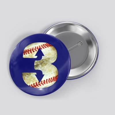 3 Up 3 Down Three Up Three Down Baseball Softball Player Gift Button