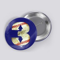 3 Up 3 Down Three Up Three Down Baseball Softball Player Gift Button