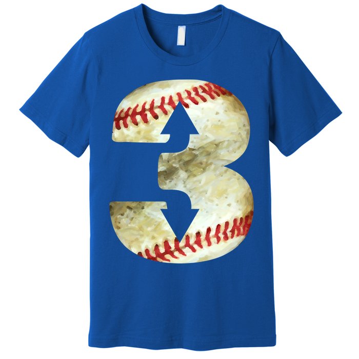3 Up 3 Down Three Up Three Down Baseball Softball Player Gift Premium T-Shirt