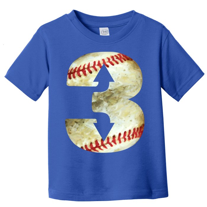 3 Up 3 Down Three Up Three Down Baseball Softball Player Gift Toddler T-Shirt