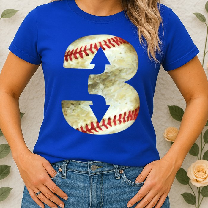 3 Up 3 Down Three Up Three Down Baseball Softball Player Gift Womens T-Shirt