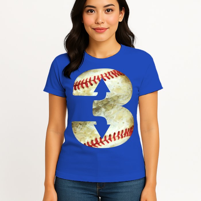 3 Up 3 Down Three Up Three Down Baseball Softball Player Gift Womens T-Shirt
