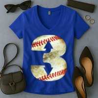3 Up 3 Down Three Up Three Down Baseball Softball Player Gift Women's V-Neck T-Shirt