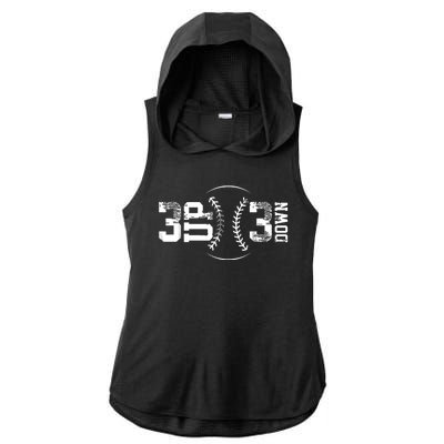 3 Up 3 Down Three Up Three Down Baseball Ladies PosiCharge Tri-Blend Wicking Draft Hoodie Tank