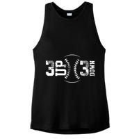 3 Up 3 Down Three Up Three Down Baseball Ladies PosiCharge Tri-Blend Wicking Tank
