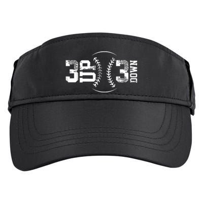 3 Up 3 Down Three Up Three Down Baseball Adult Drive Performance Visor